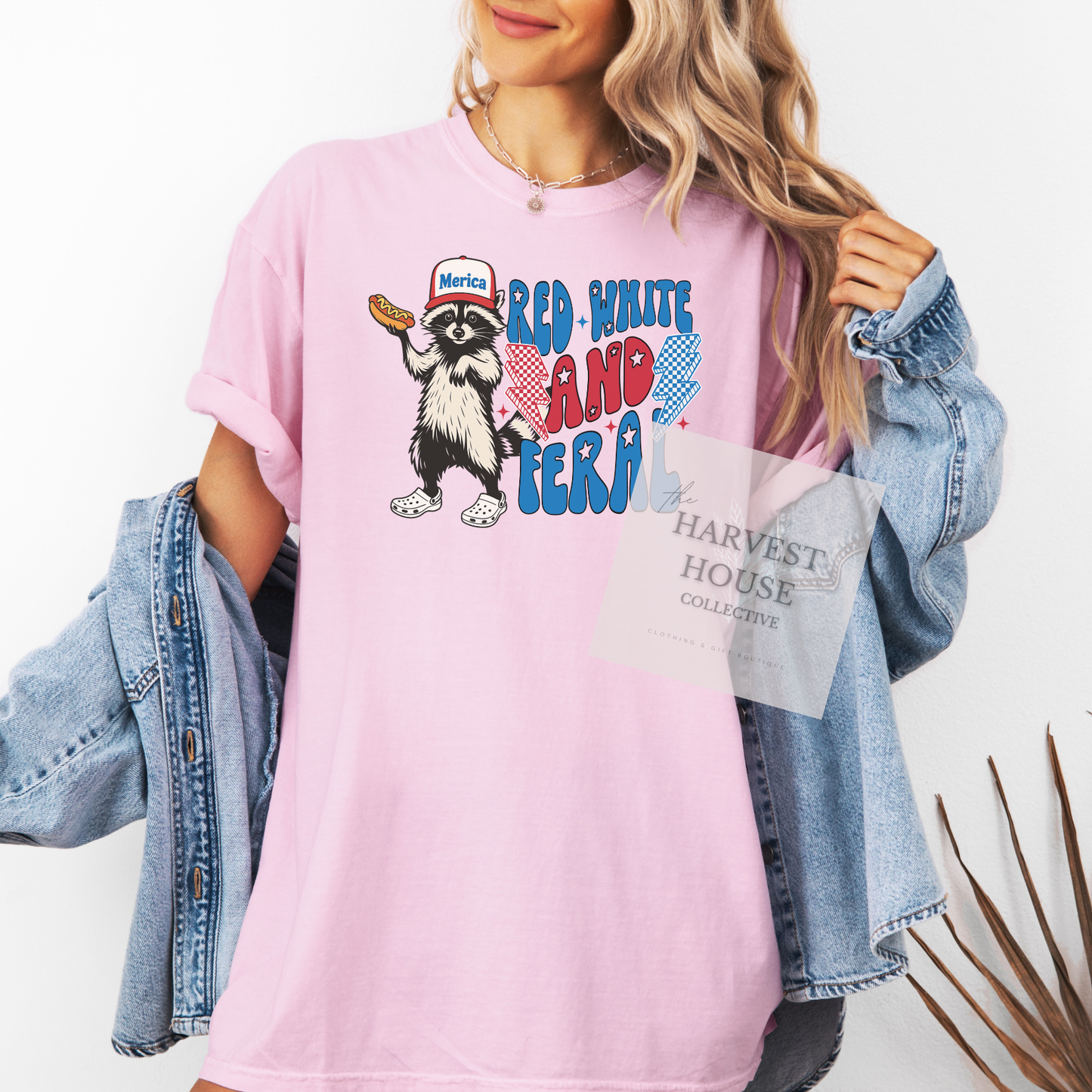 Red White And Feral Comfort Color Tee