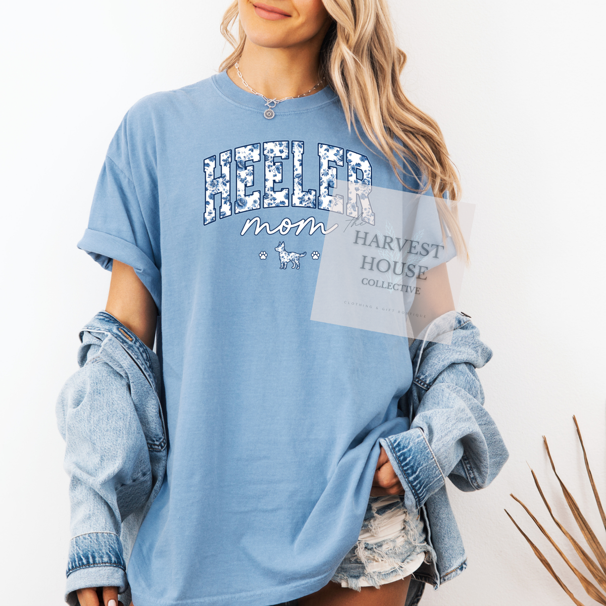 Floral Heeler Mom Shirt