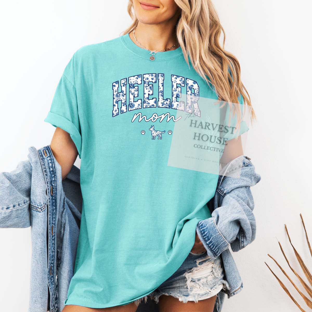 Floral Heeler Mom Shirt