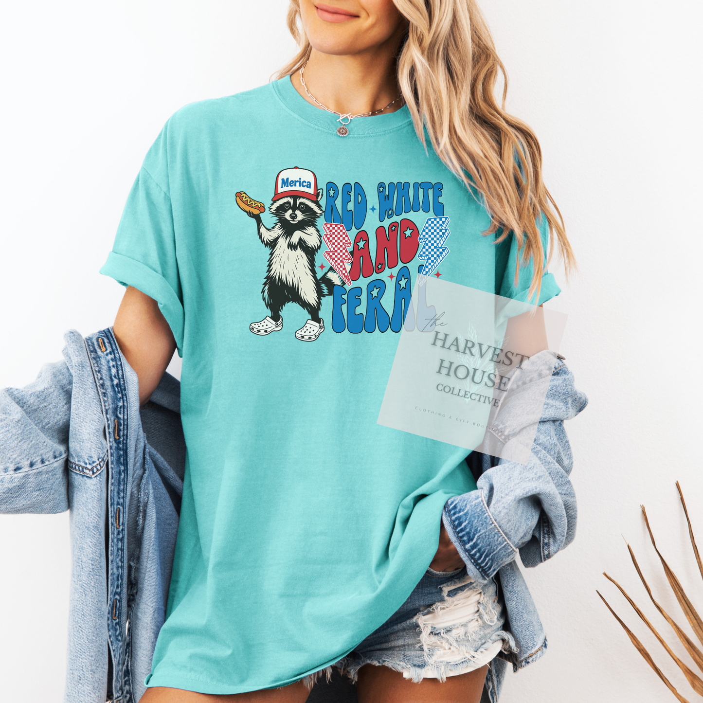 Red White And Feral Comfort Color Tee