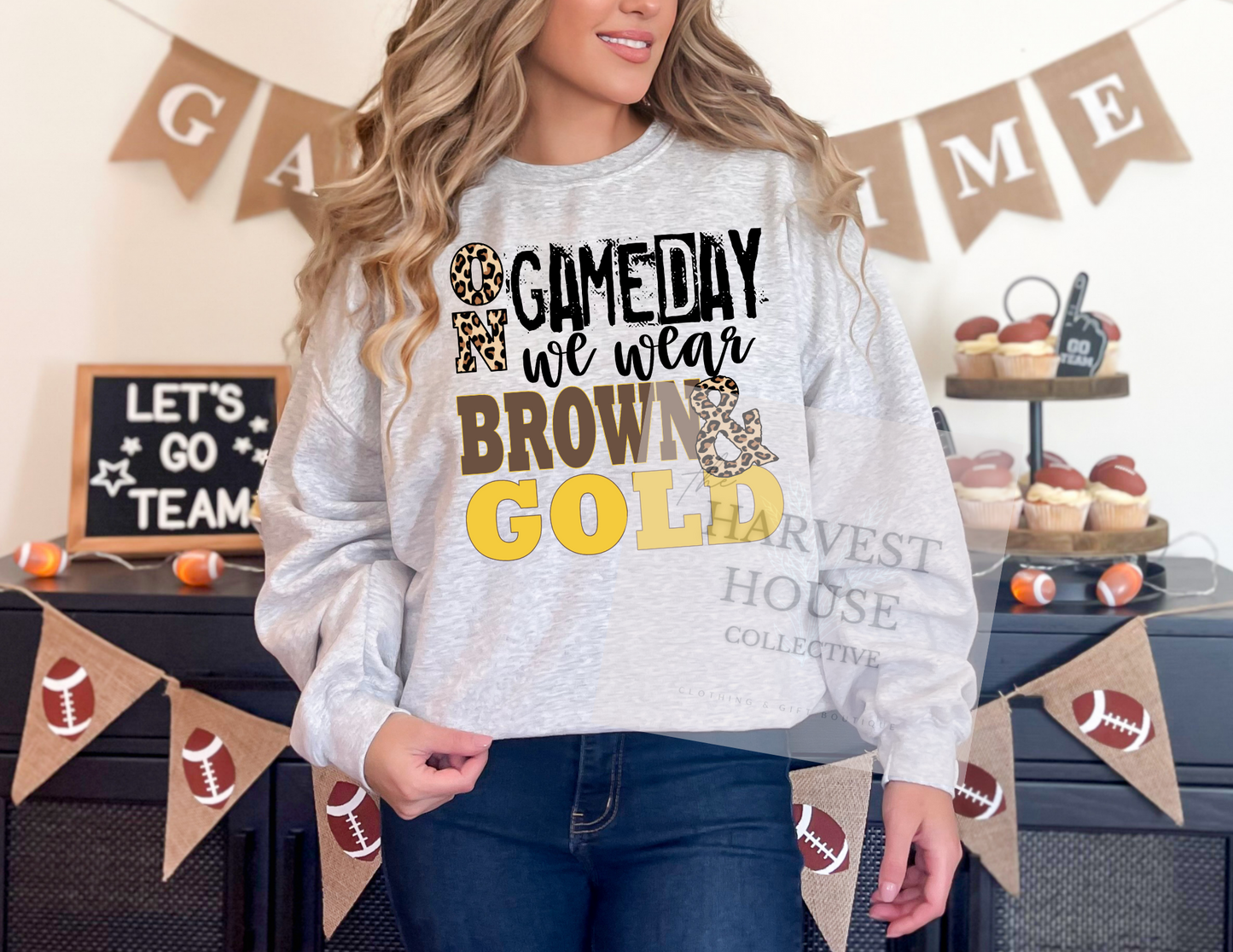On Gameday We Wear Brown And Gold Shirt