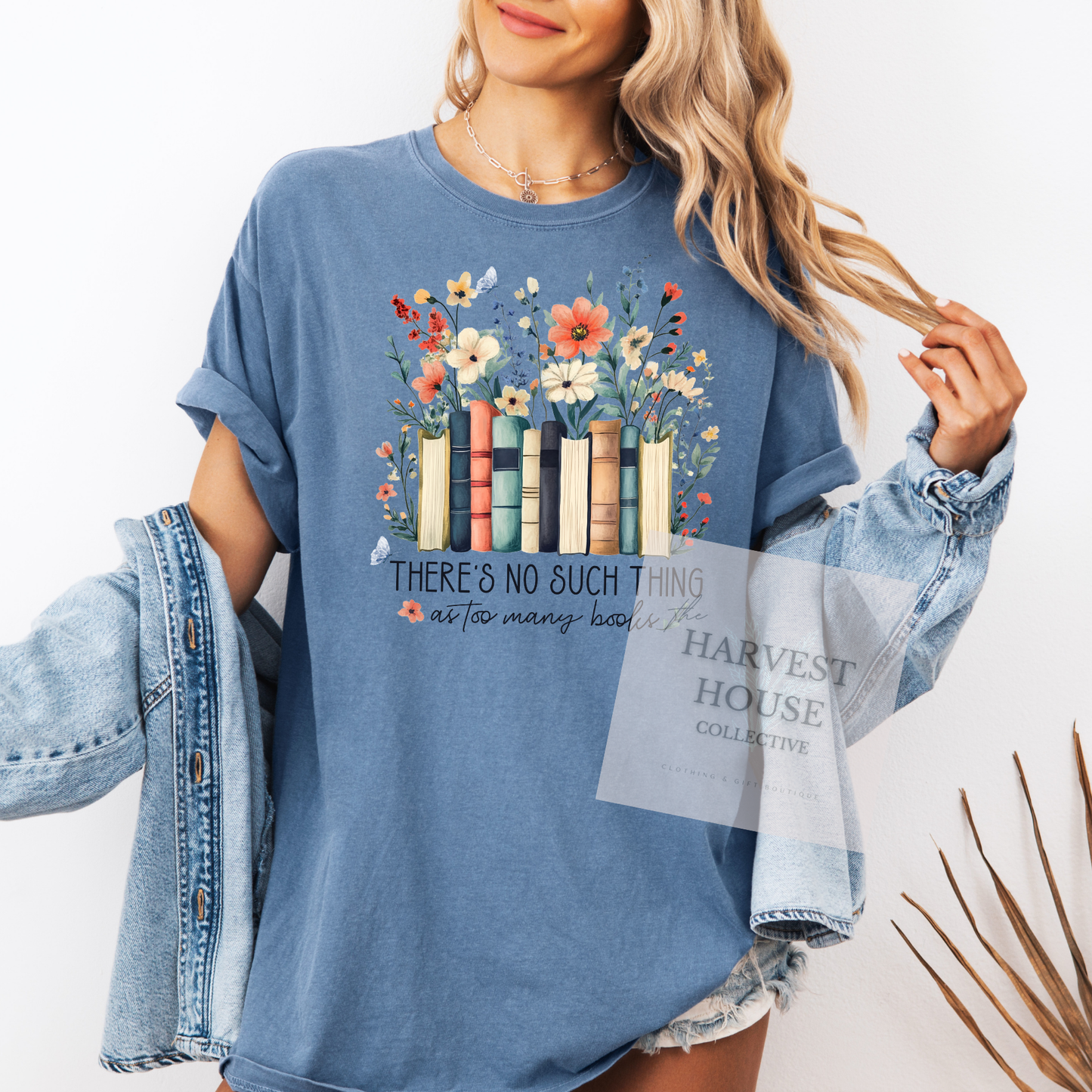 Theres No Such Things As Too Many Books Comfort Color Tee