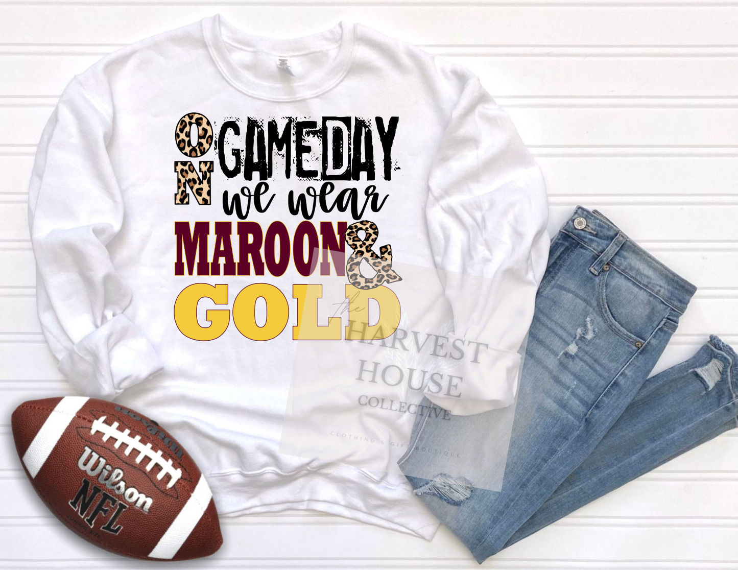 On Gameday We Wear Maroon And Gold Shirt