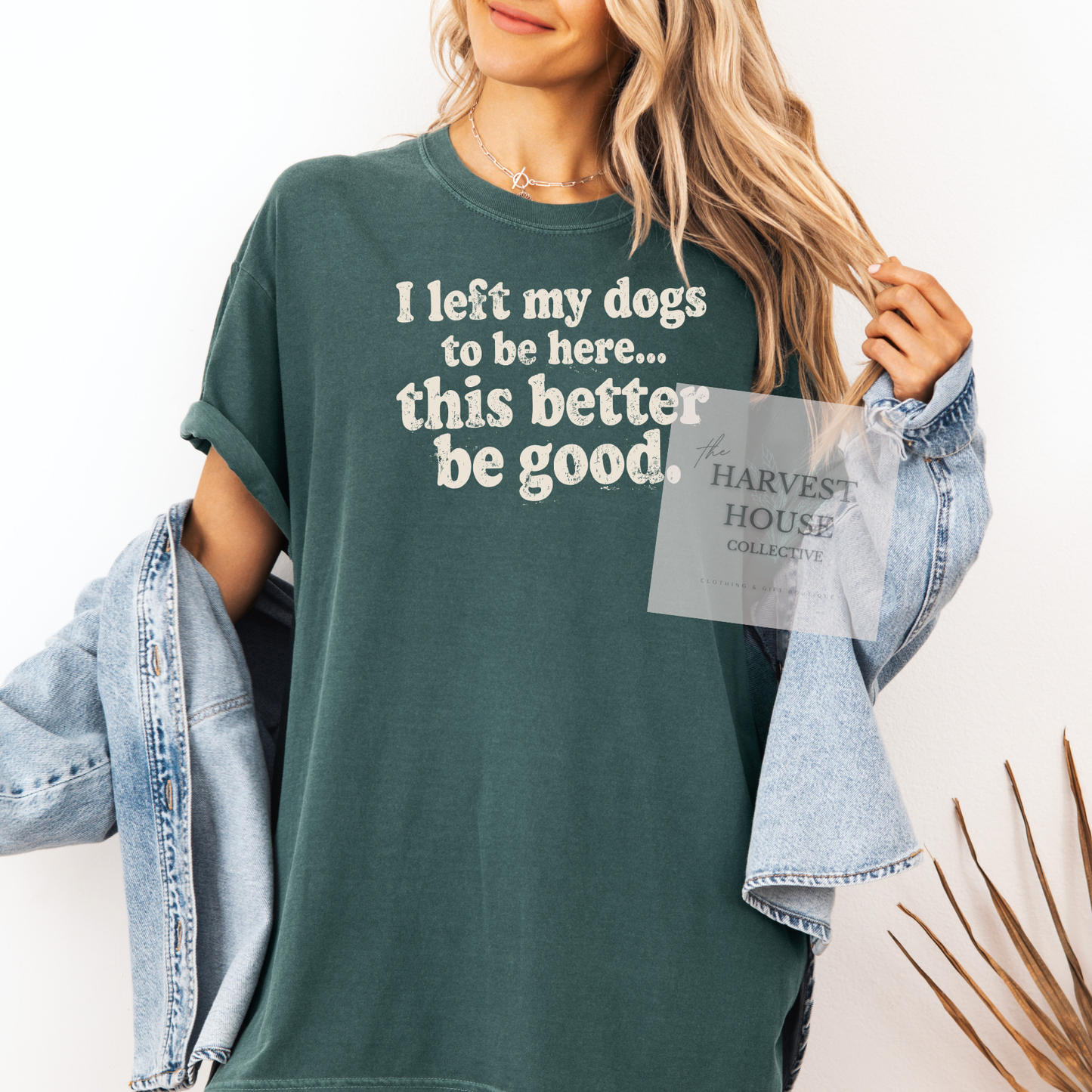I Left My Dogs To Be Here Comfort Color Tee
