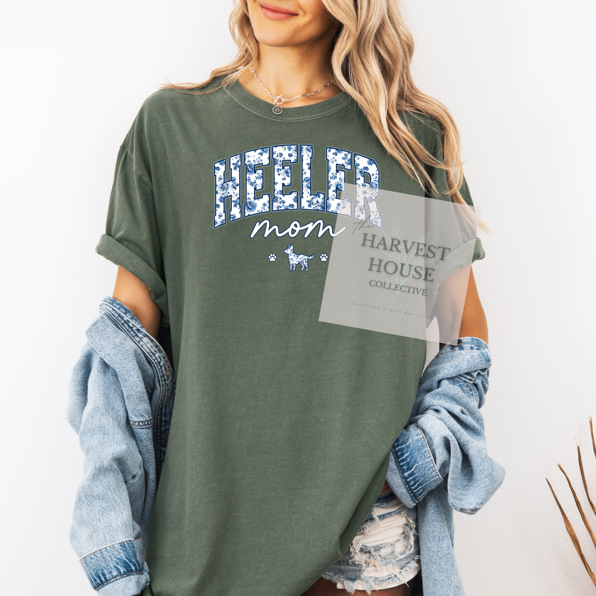 Floral Heeler Mom Shirt