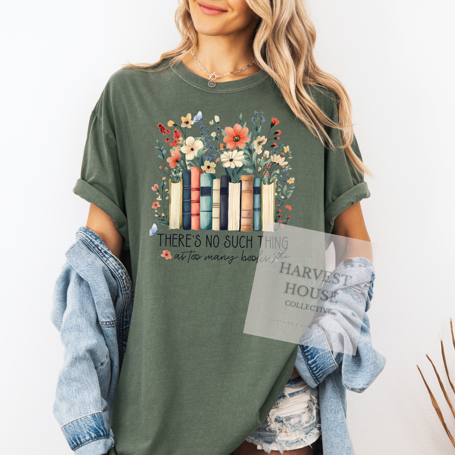 Theres No Such Things As Too Many Books Comfort Color Tee