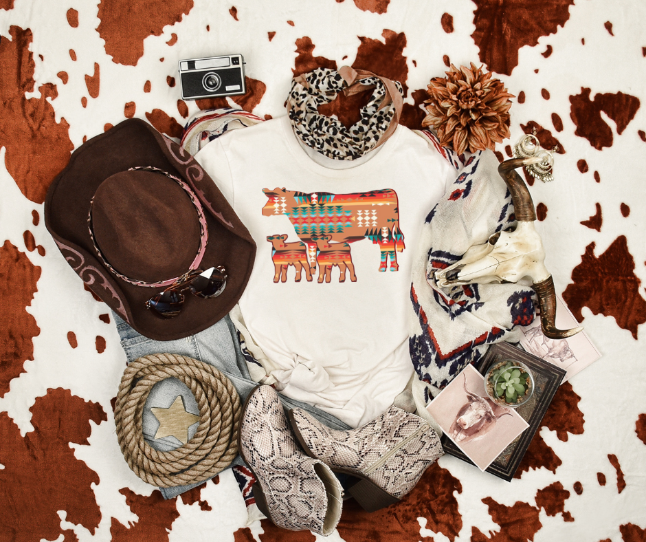 Aztec Cow Tee
