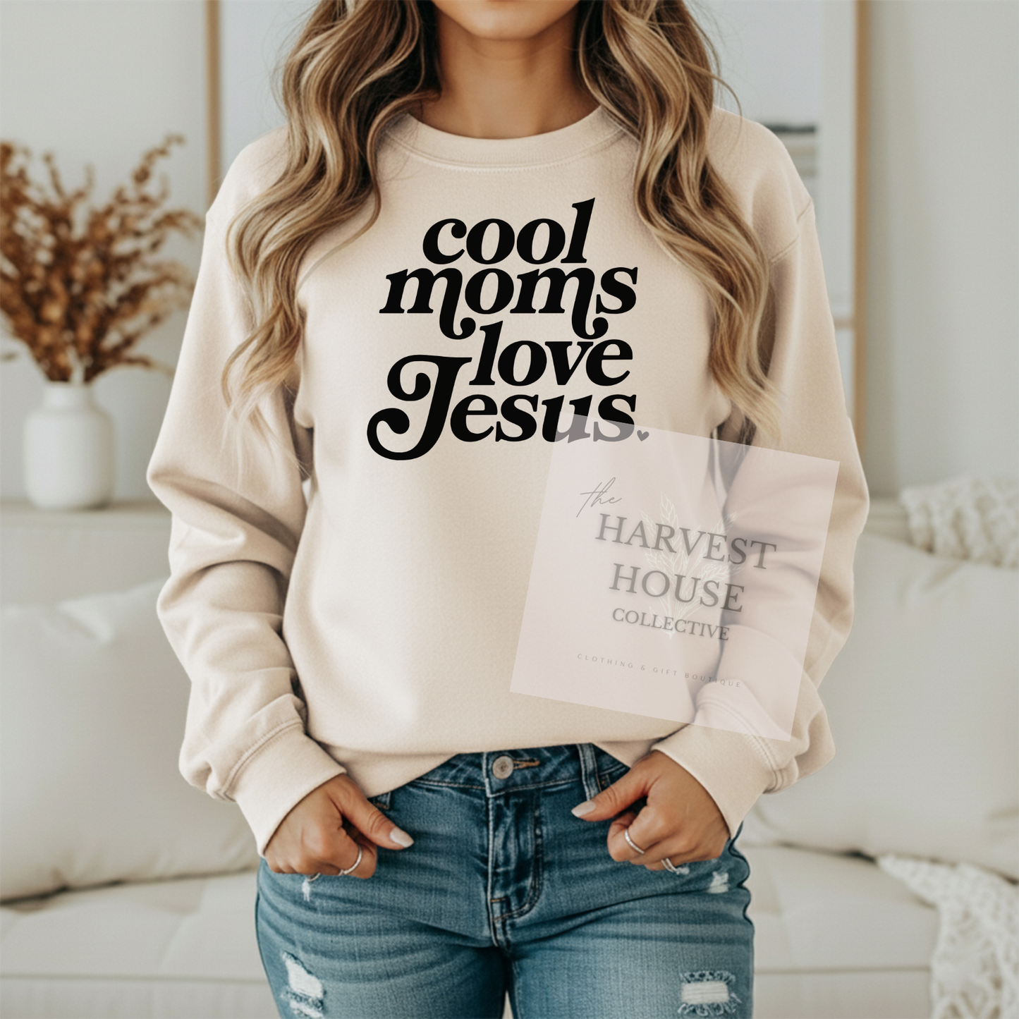Cool Moms Love Jesus Gildan Crewneck & Hoodie