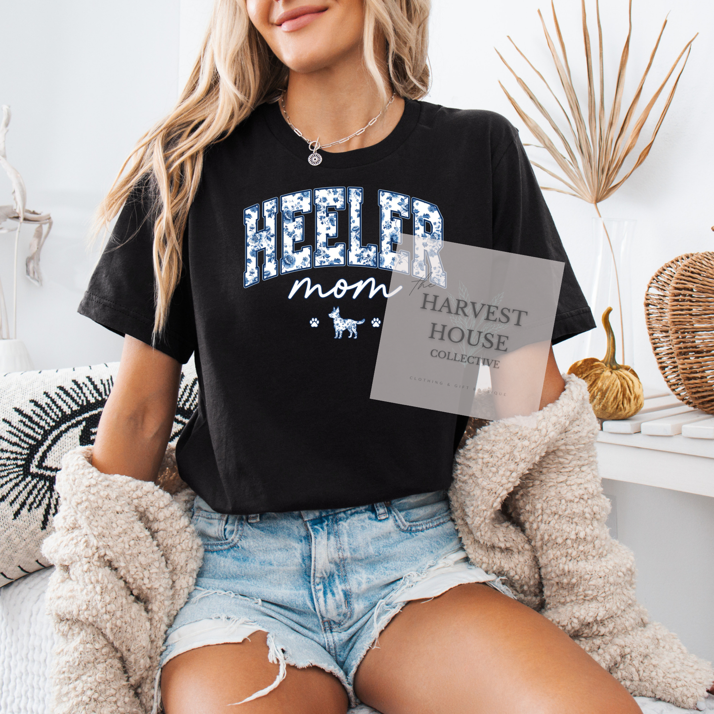 Floral Heeler Mom Shirt