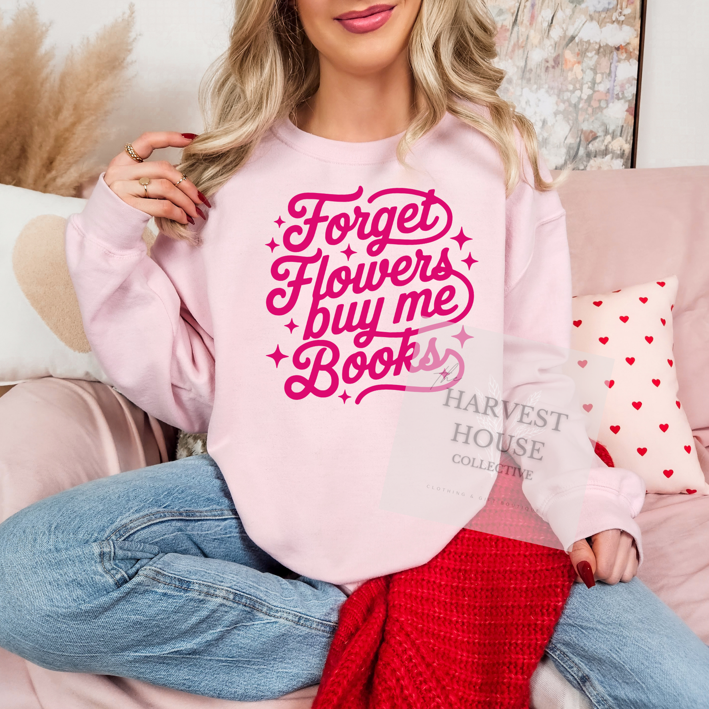 Forget Flowers, Buy Me Books Crewneck & Hoodie