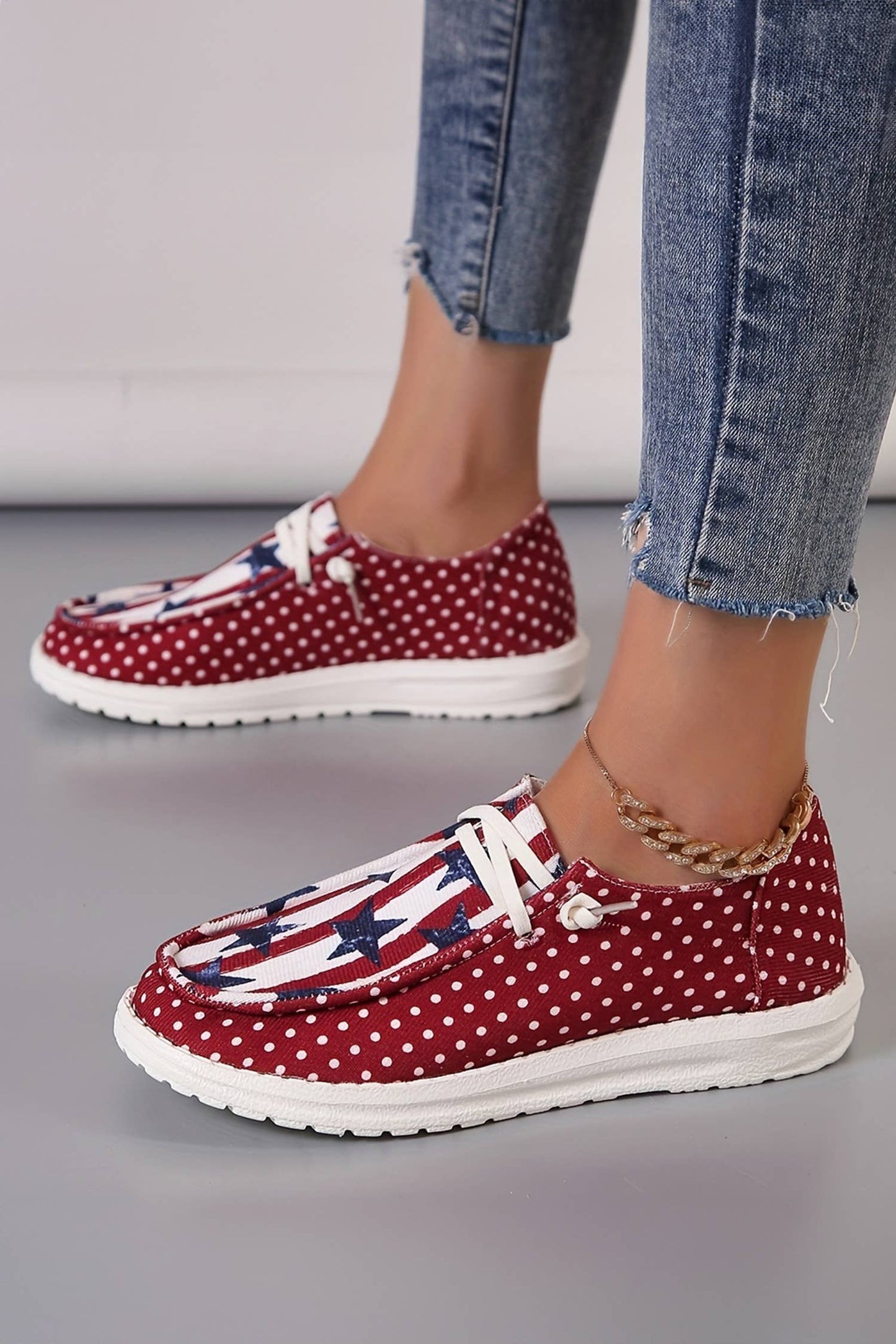 USA Polka Dot Stars & Stripes Casual Shoes