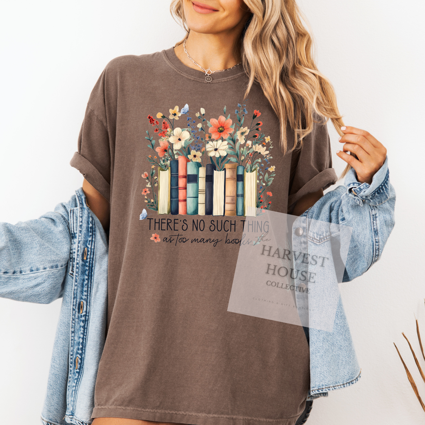 Theres No Such Things As Too Many Books Comfort Color Tee