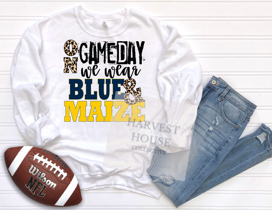 On Gameday We Wear Blue And Maize Shirt