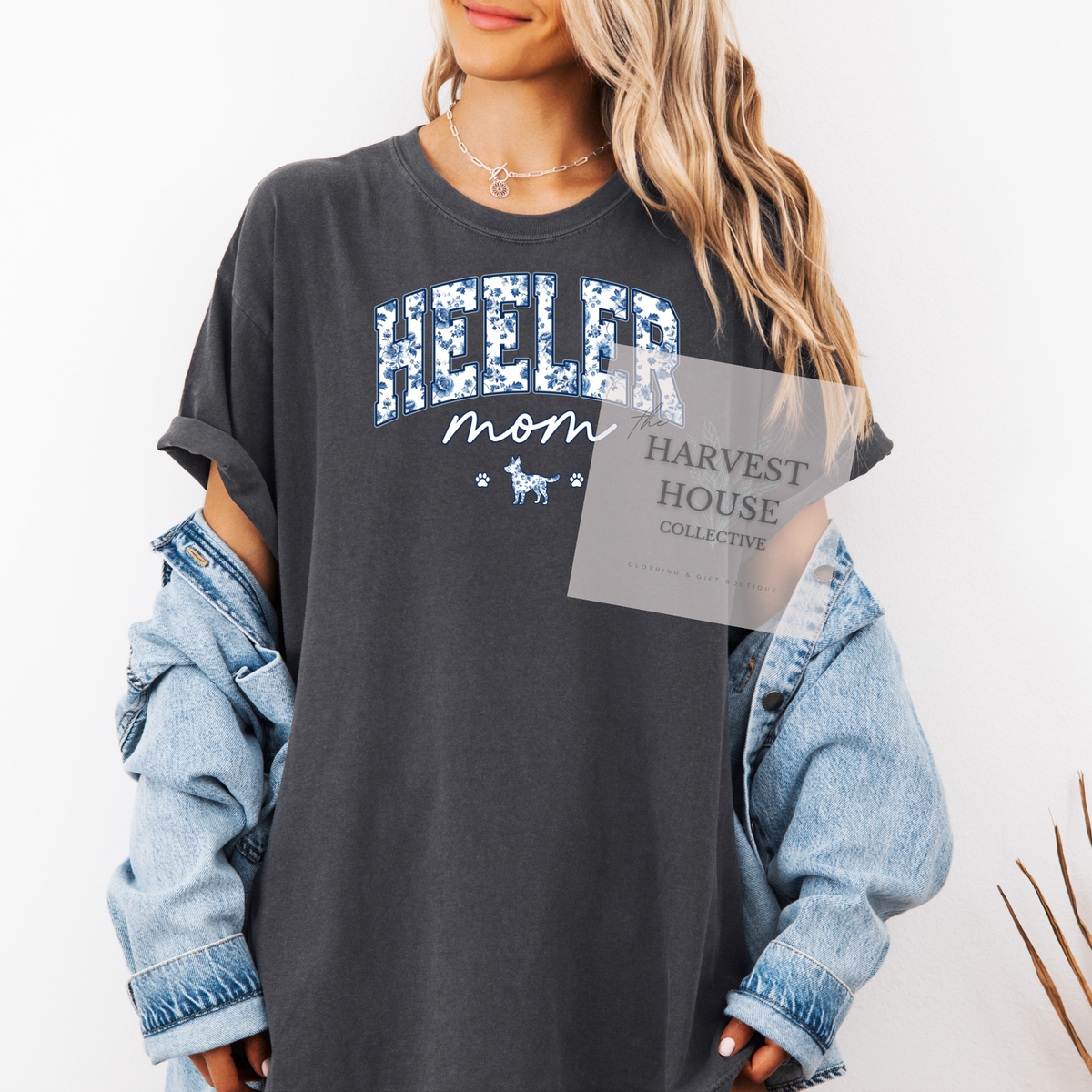 Floral Heeler Mom Shirt