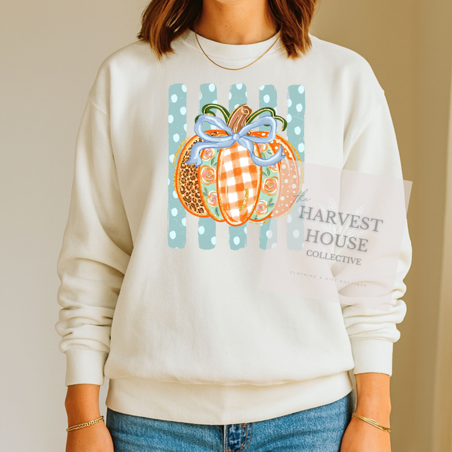 Polka Dot Pumpkin Crewneck