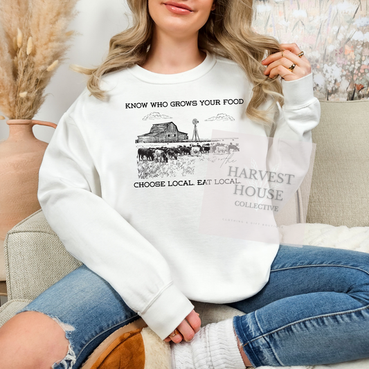 Know Who Grows Your Food Comfort Color Crewneck