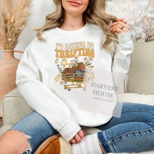 I'd Rather Be Thrifting Comfort Color Crewneck