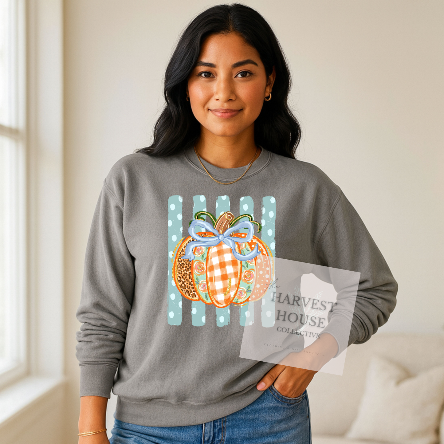 Polka Dot Pumpkin Crewneck