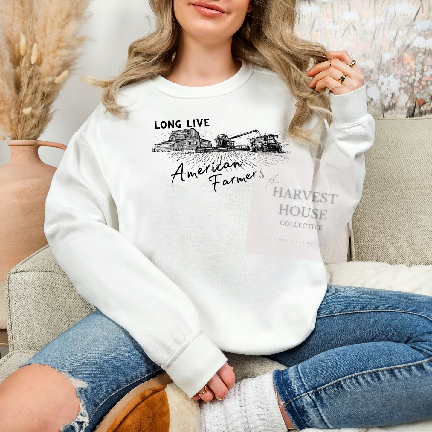 Long Live American Farmers Comfort Color Crewneck