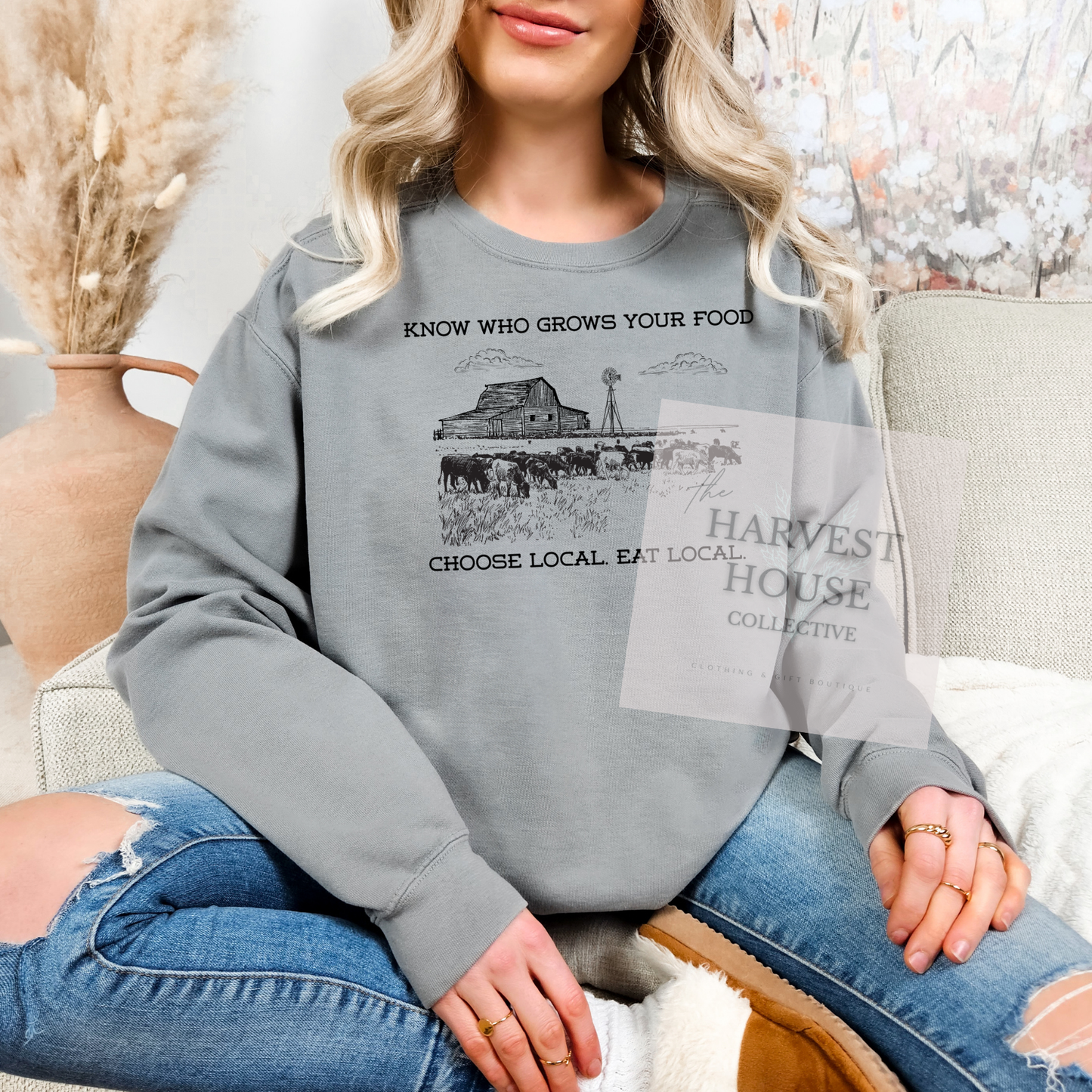 Know Who Grows Your Food Comfort Color Crewneck