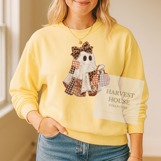 Patchwork Ghostie Comfort Color Crewneck