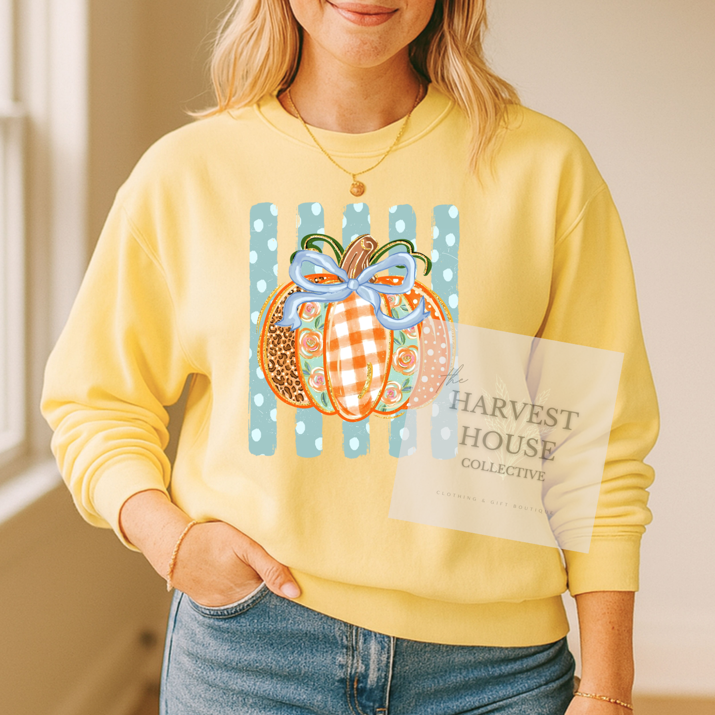 Polka Dot Pumpkin Crewneck