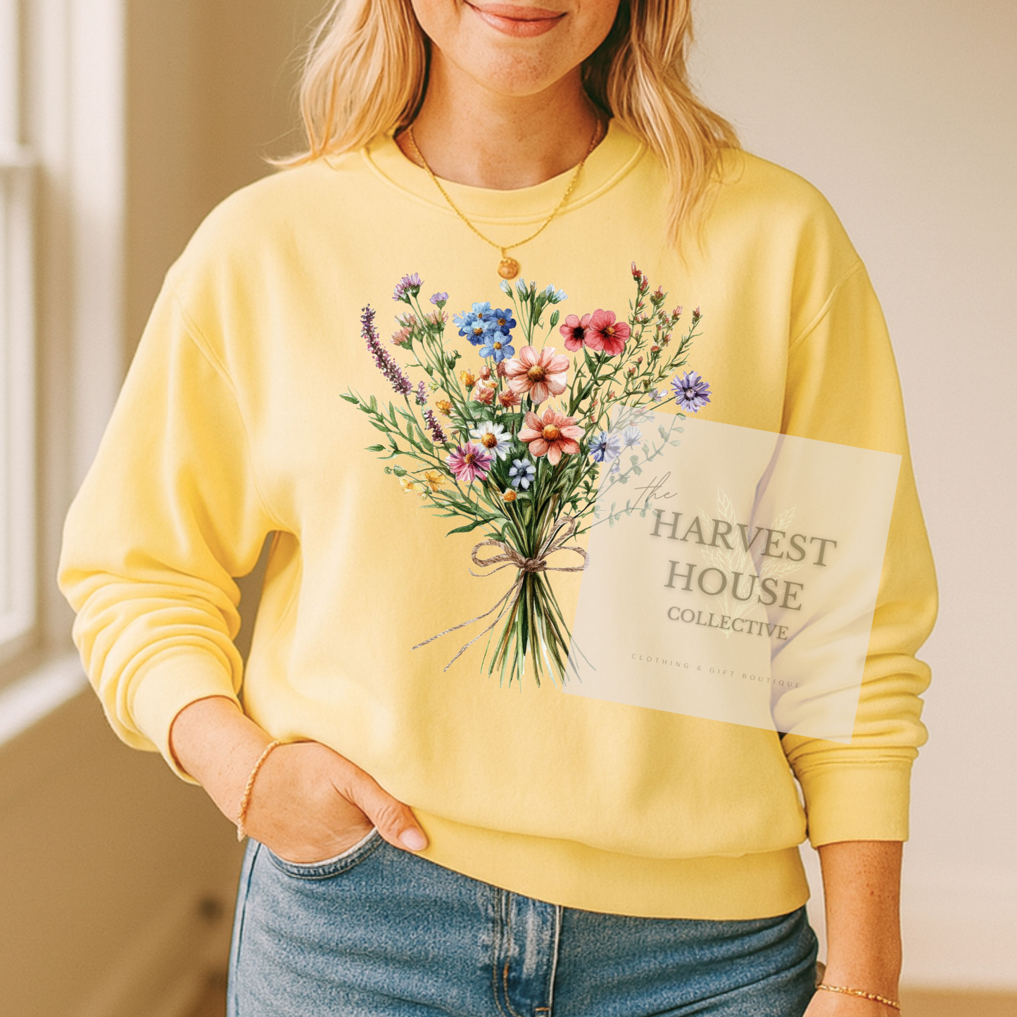 Floral Bouquet Comfort Color Crewneck