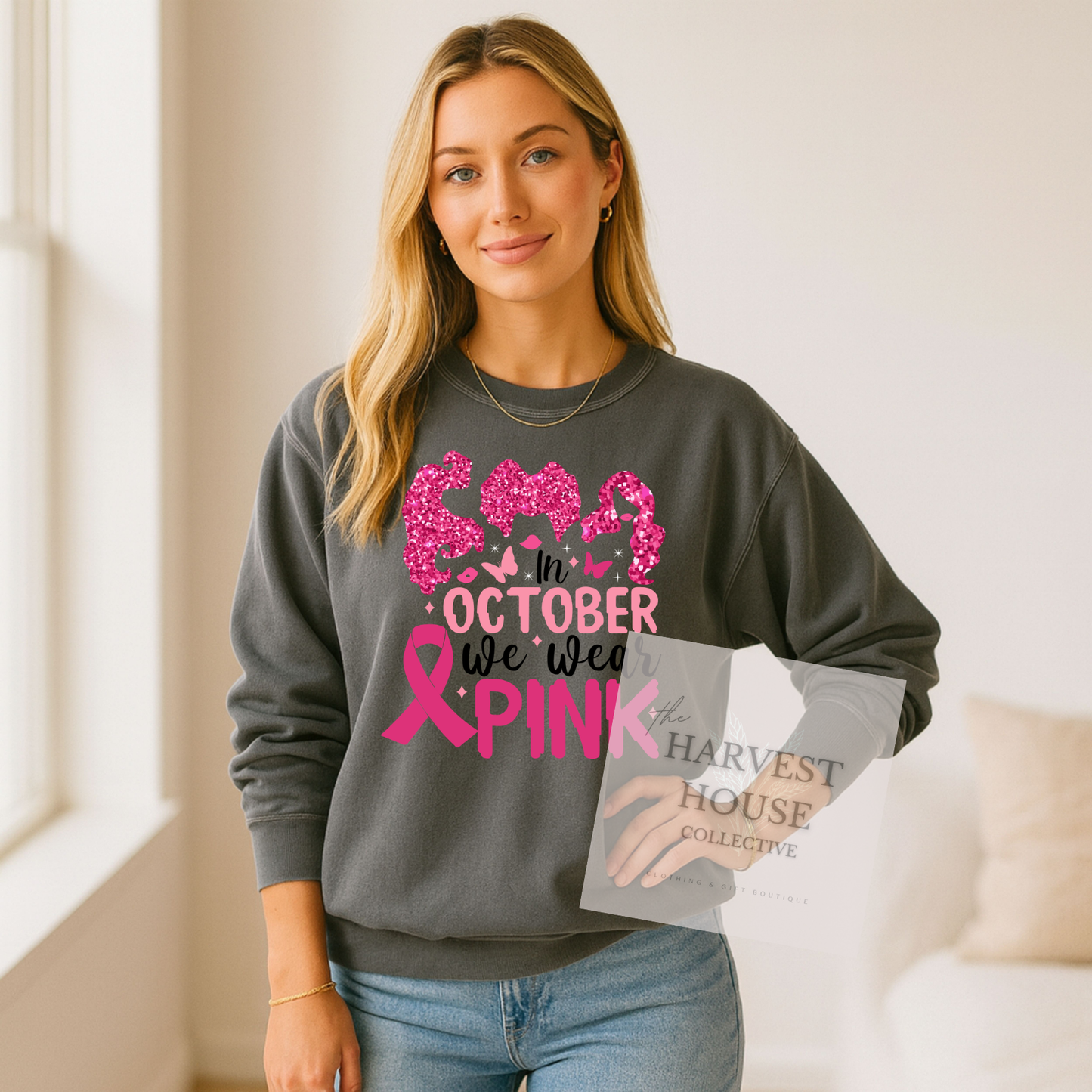 We Wear Pink Comfort Color Crewneck