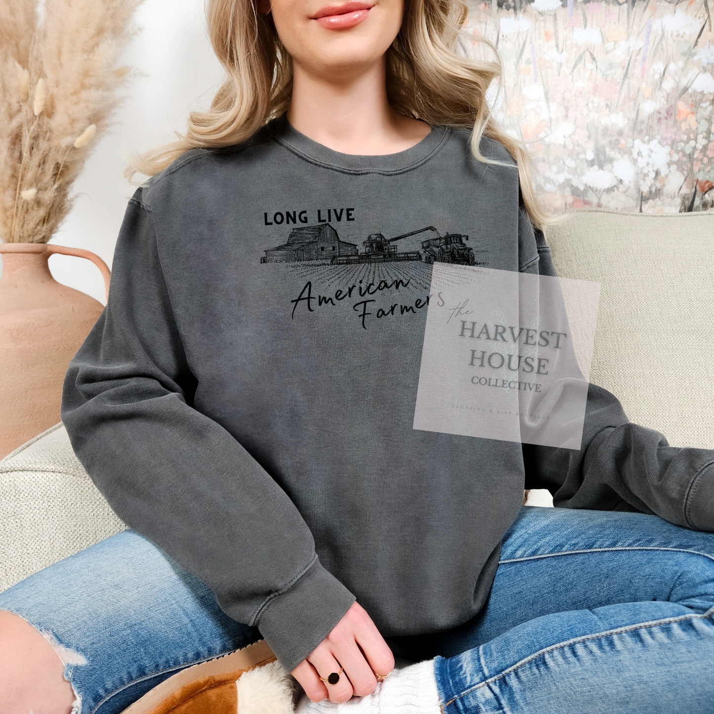 Long Live American Farmers Comfort Color Crewneck