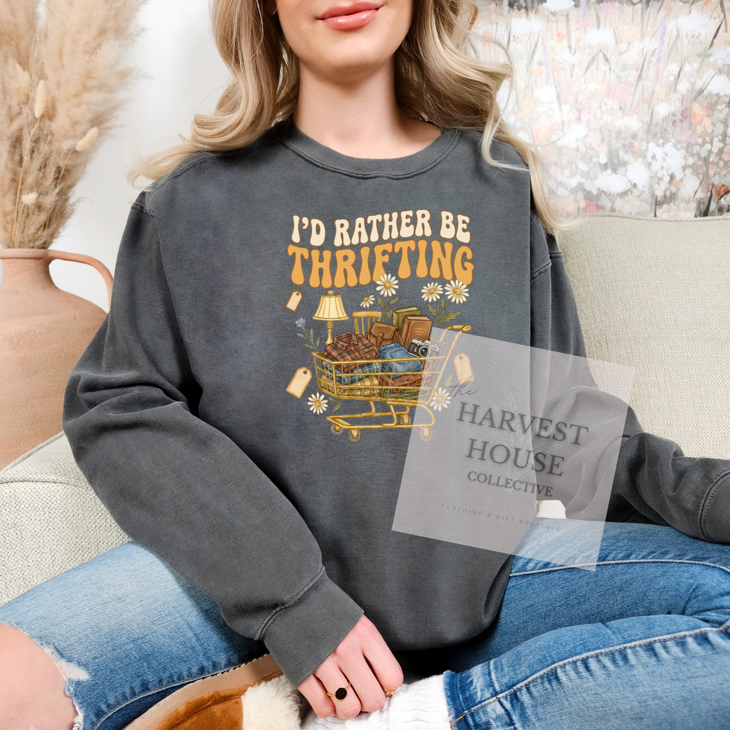 I'd Rather Be Thrifting Comfort Color Crewneck