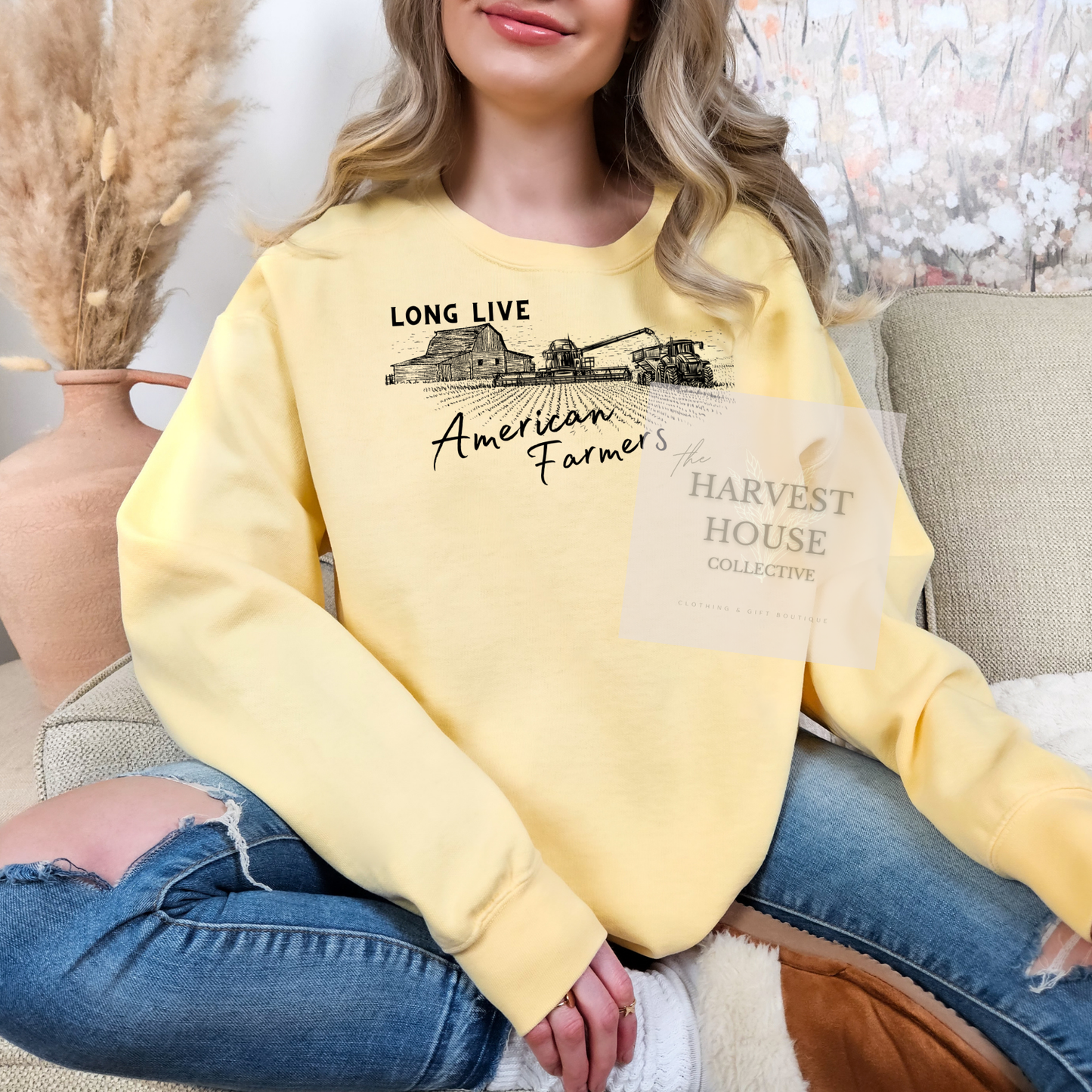 Long Live American Farmers Comfort Color Crewneck