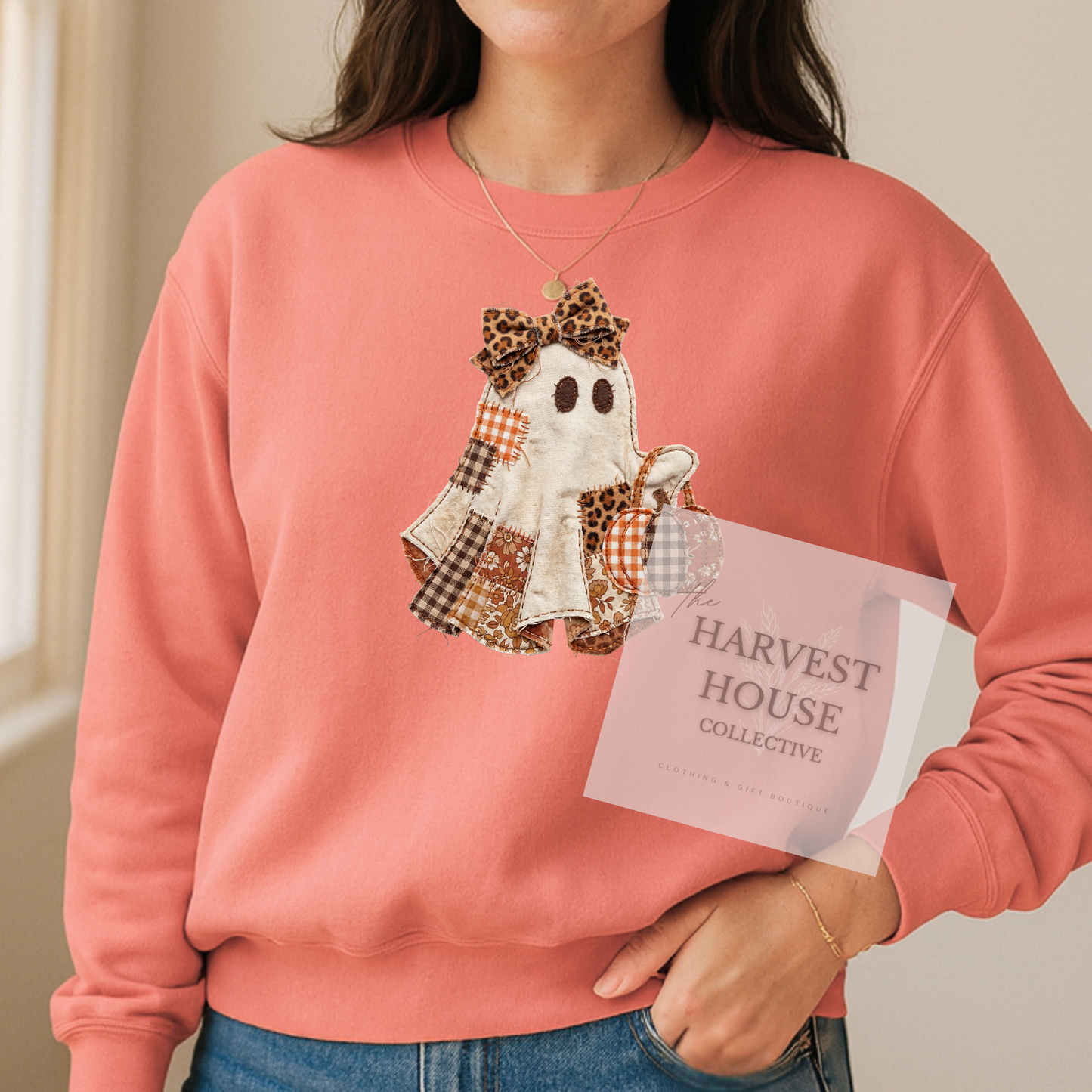 Patchwork Ghostie Comfort Color Crewneck