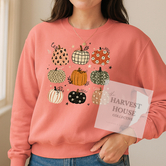 Boho Pumpkins Comfort Color Crewneck