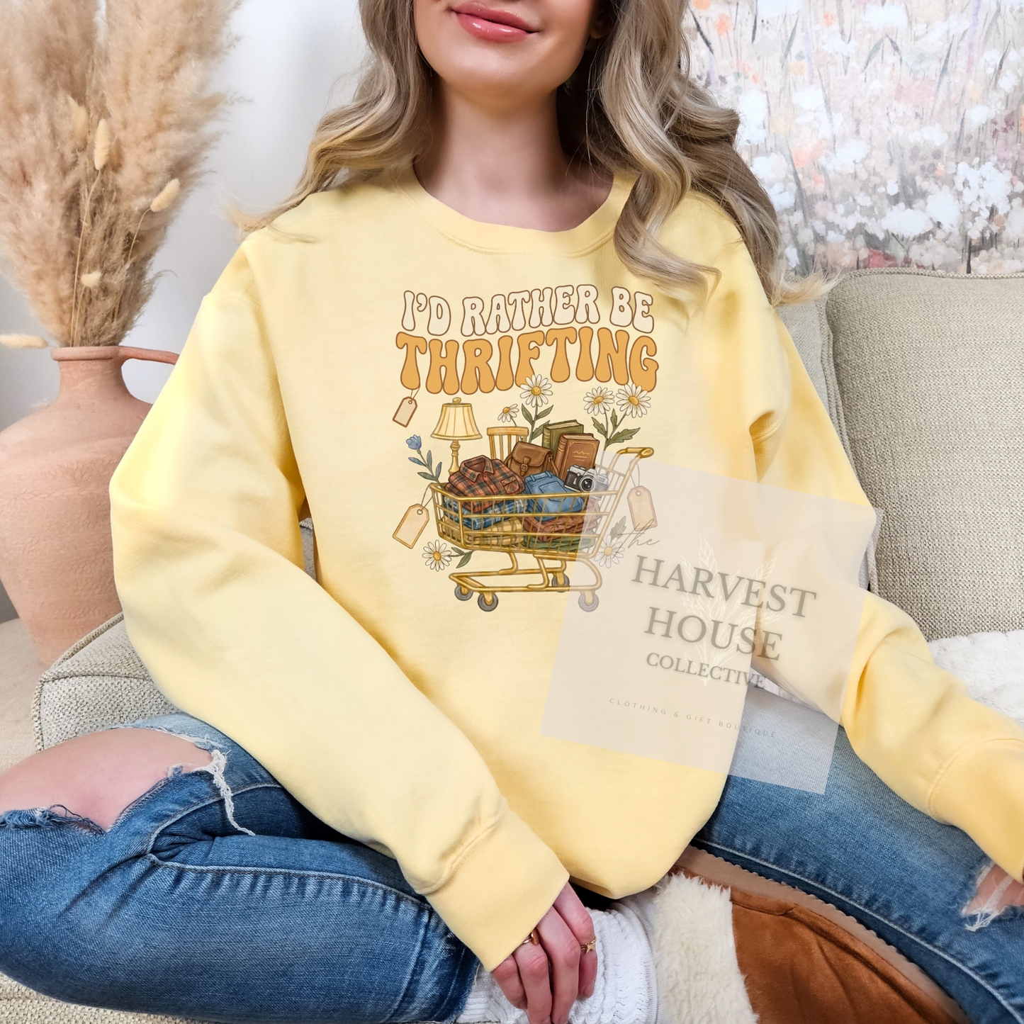 I'd Rather Be Thrifting Comfort Color Crewneck