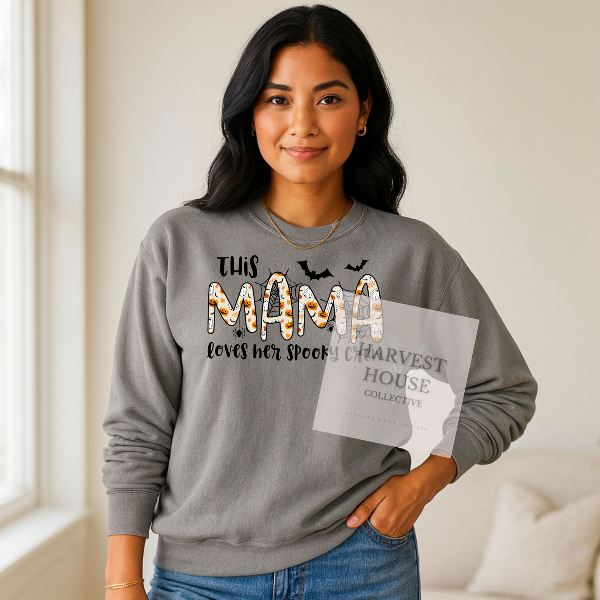 This Mama Loves Her Spooky Crew Crewneck