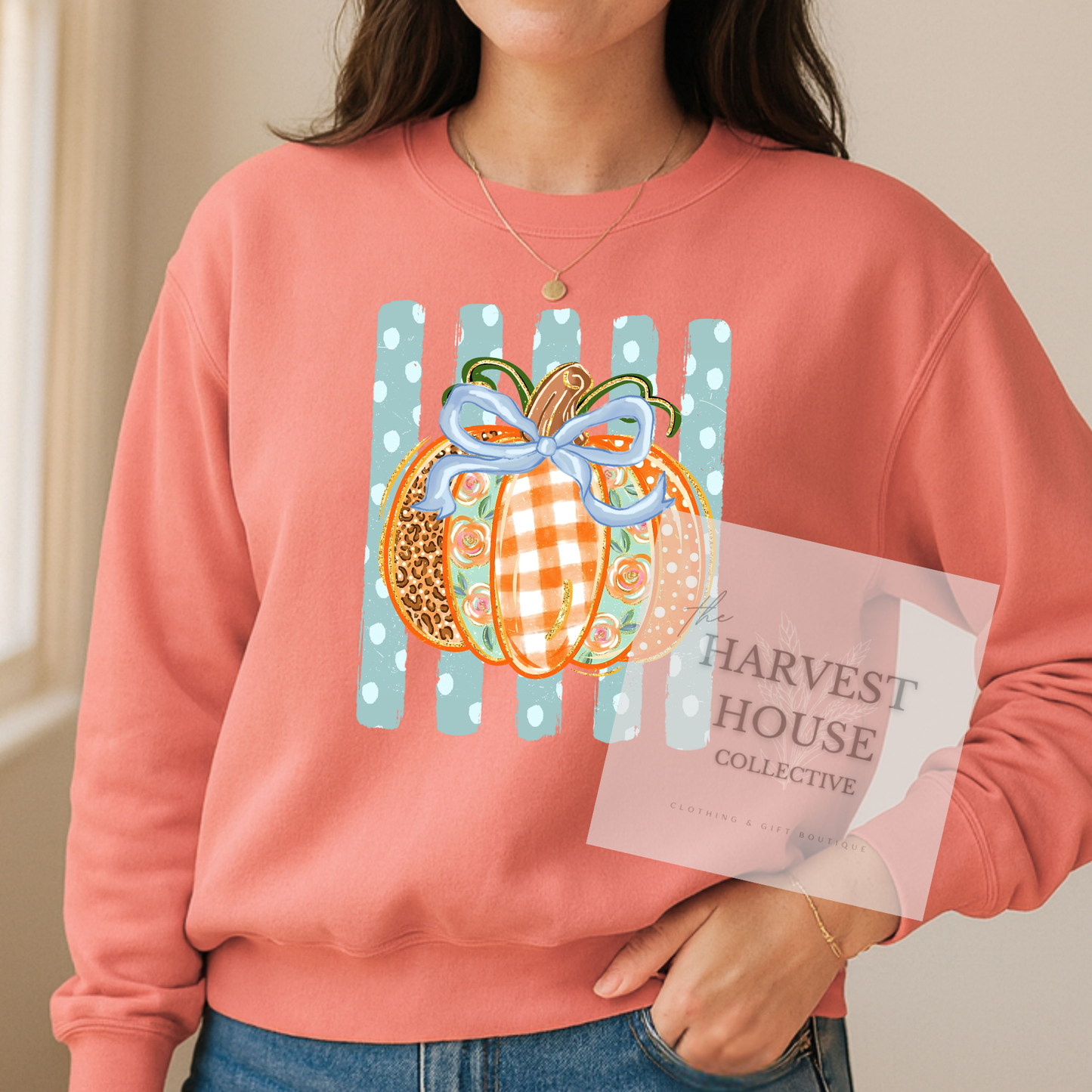 Polka Dot Pumpkin Crewneck
