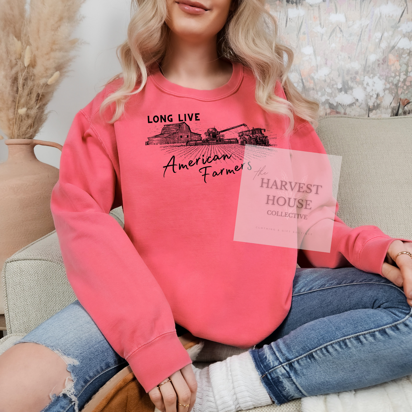 Long Live American Farmers Comfort Color Crewneck