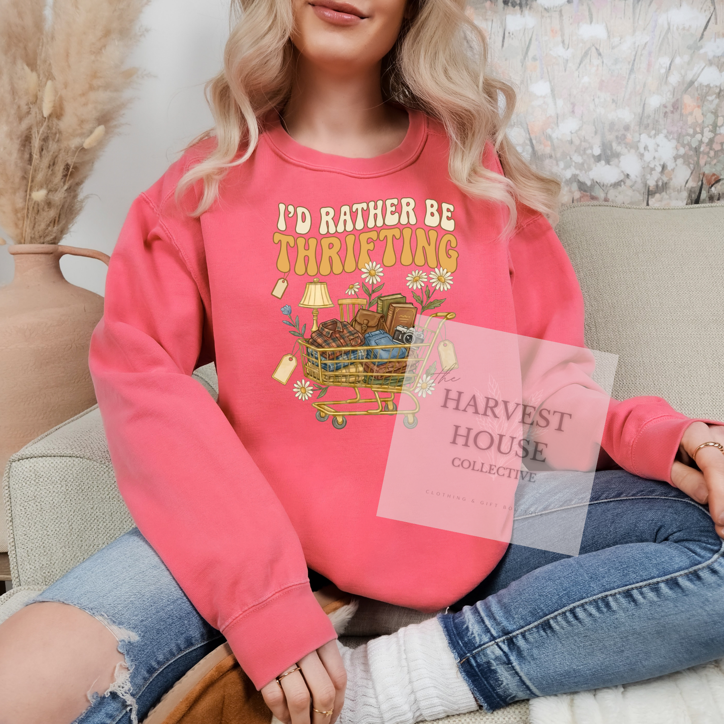 I'd Rather Be Thrifting Comfort Color Crewneck