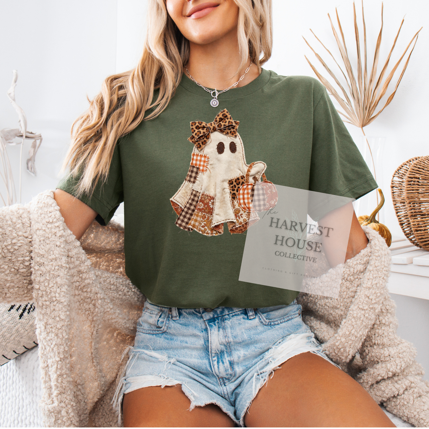 Patchwork Ghostie Bella Canvas Tee