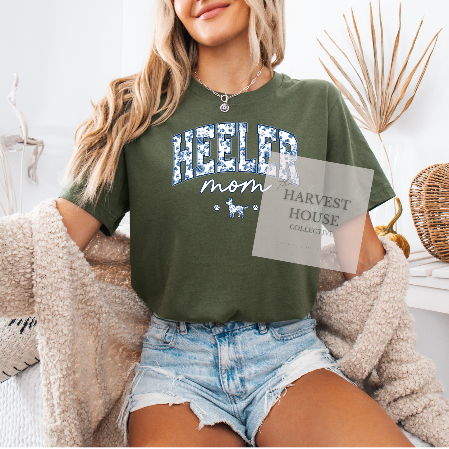 Floral Heeler Mom Shirt