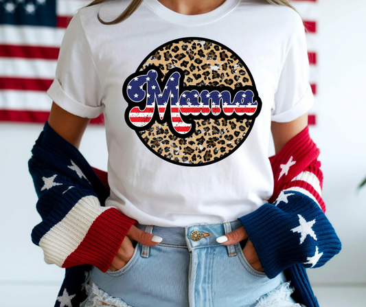 Red White and Blue Mama Tee