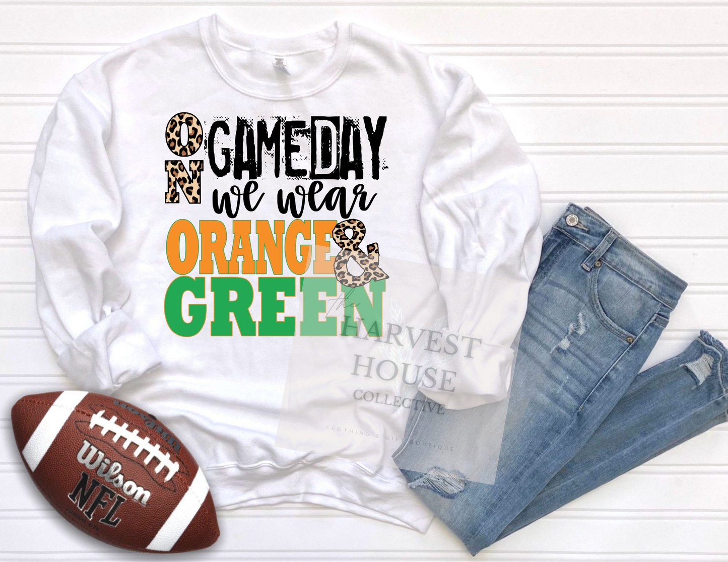 On Gameday We Wear Orange And Green Shirt