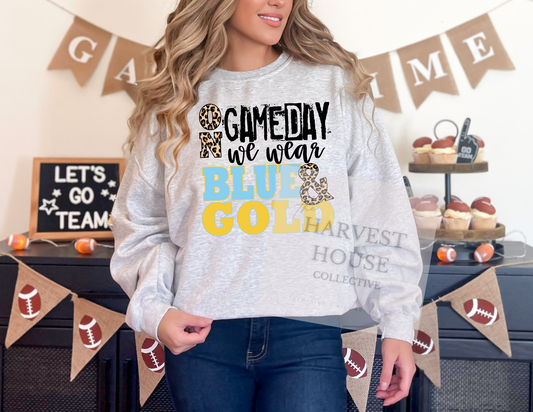 On Gameday We Wear (Light) Blue And Gold Shirt