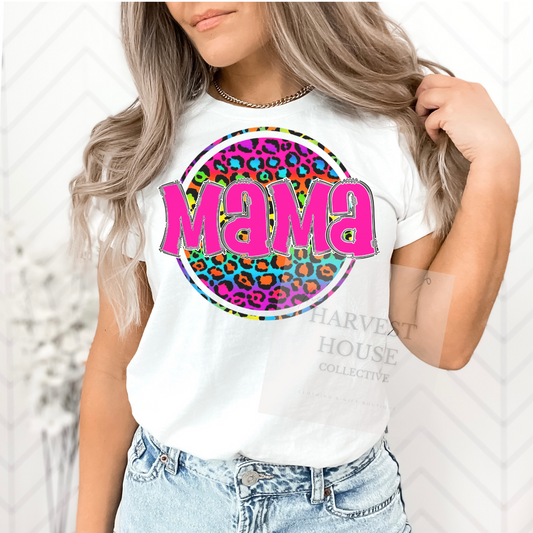 Neon Leopard Mama Tee