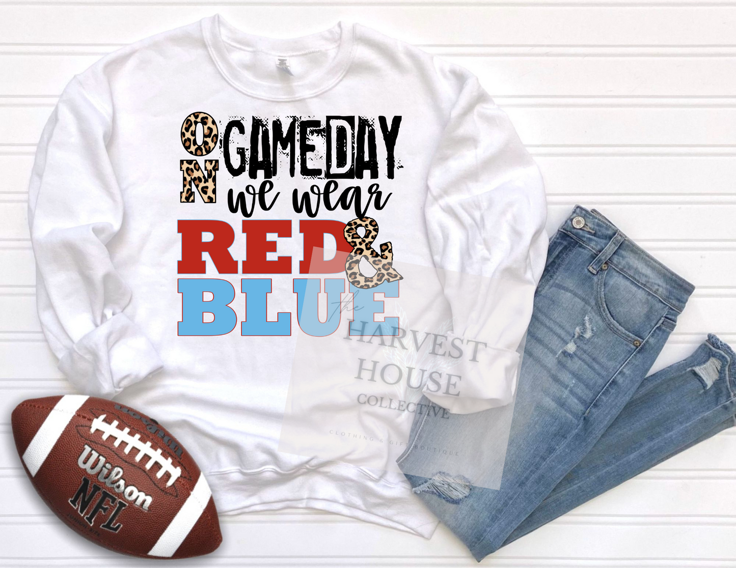On Gameday We Wear Red And Blue Shirt