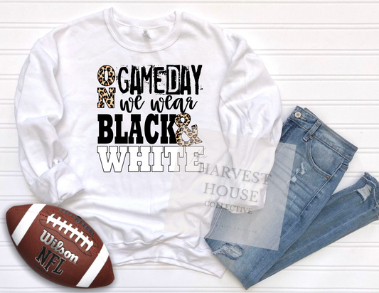 On Gameday We Wear Black And White Shirt