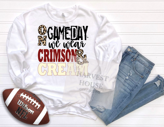 On Gameday We Wear Crimson And Cream Shirt