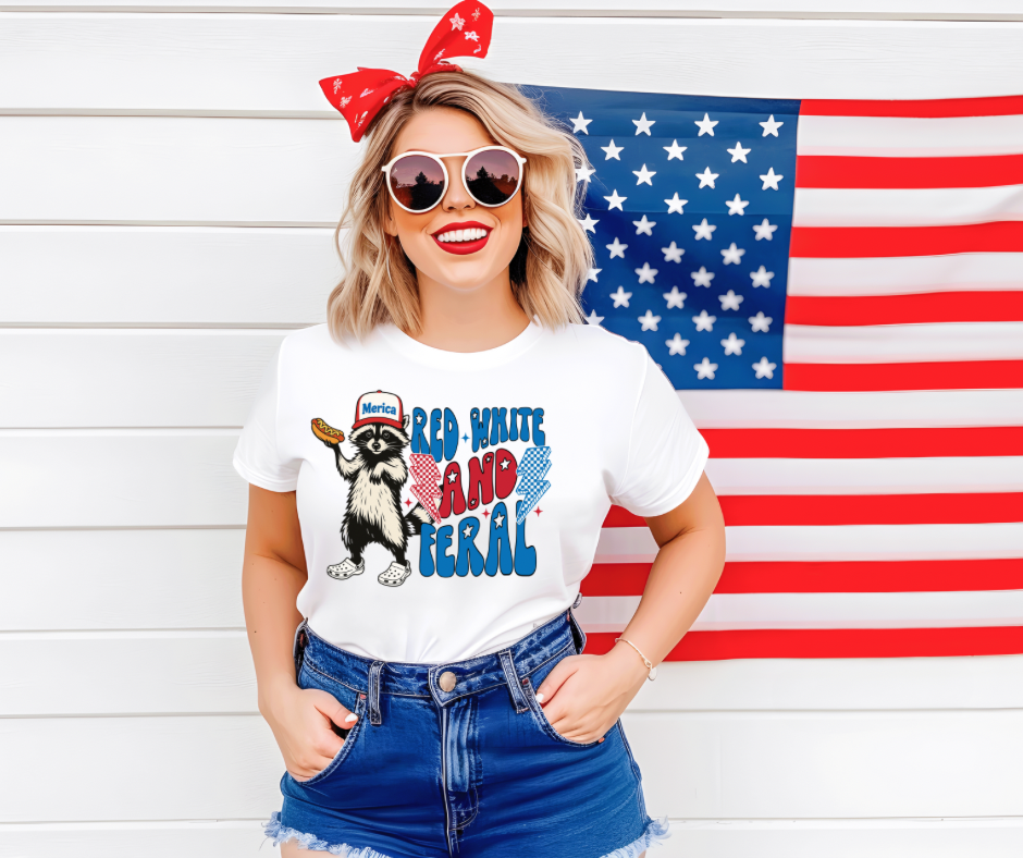 Red White And Feral Tee