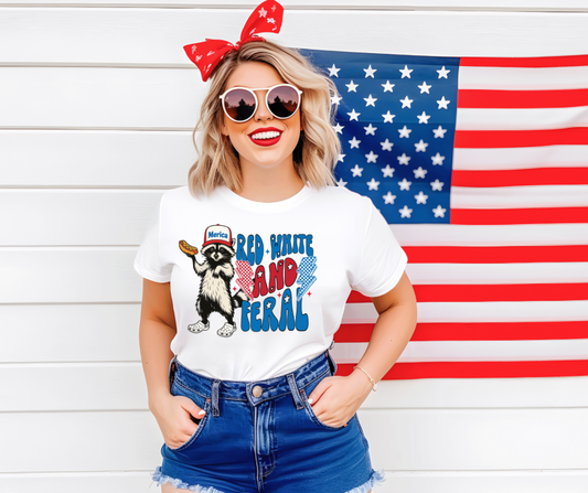 Red White And Feral Tee