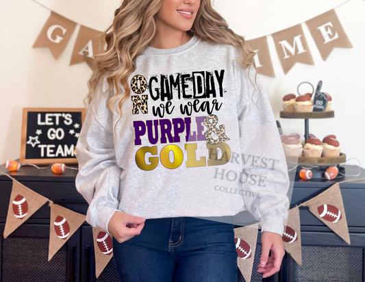 On Gameday We Wear Purple And Gold (Design 2) Shirt